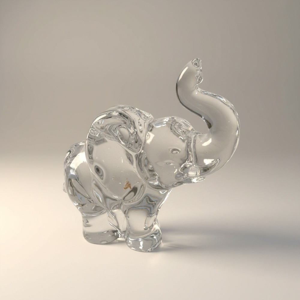 Vintage Fenton Art Glass Elephant Trunk Up Figure Paperweight